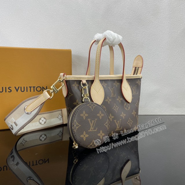 Lv路易威登2023專櫃新款Neverfull BB手袋 LV老花手提肩背購物袋 M46705 ydh5225